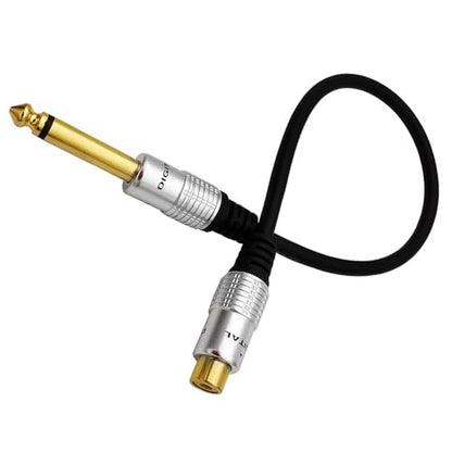 6.35mm to RCA, RCA to 1/4 Mono TS Cable, Gold Plated 6.35mm Mono Male to Female Audio Interconnect Cable 1Feet/30cm - color: 6.35 M to RCA F 0.3M/1Ft