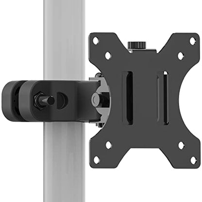 WALI Monitor Pole Mount for Universal Monitor Mounting System, Pole Mount Bracket Fits 1.1 to 2.4" Diameter Pole, Up to 32" Screens, Mounting Holes for 75 x 75mm and 100 x 100mm (VES02), Black - size: For 1.1''-2.4'' diameter pole
