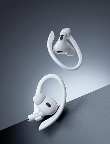 2 Pairs [M&L] Ear Hooks for All AirPods Models. White | Upgraded Anti Slip Sports Clip Hooks, AirPods Pro 3, 2, Pro, AirPods 4, 3, 2 & 1, Friendly to Glasses Wearers - color: White(Middle+Large)