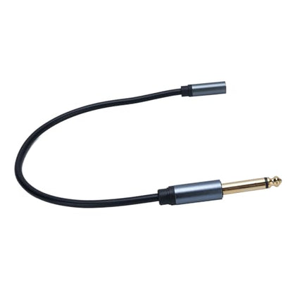 Diyeeni 6.35mm to 3.5mm Headphone Adapter, 1/4 Male to 1/8 Female Stereo Jack Cable, Gold Plated Copper Core 30cm PVC Extension Cord for Guitar, Piano, Amp, Headphones, Smartphone, Tablet