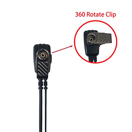 G-Shape Earpiece 2-Pack Compatible with MH230R MR350R T200 | Surveillance Headset, PTT Mic, Comfort, Hands-Free, Lightweight, 2.5mm, Metal Clip, Walkie Talkie, T460 T800 MT350R