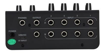 Rockville 4-Person Podcast Recording Package LINE8 USB 8-Channel Mixer and USB Audio Interface with (4) PRO-M50 Headphones, (4) RMIC-SR Mics, Stands, RHPA4 Amp, Cables (15 Items)