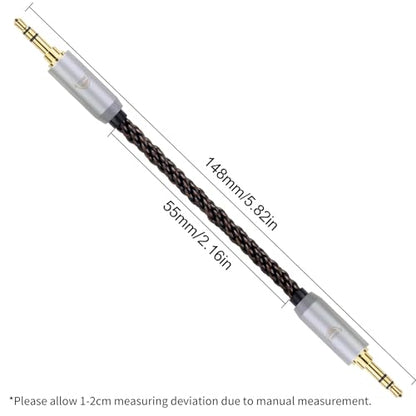 3.5MM Male to 2.5MM Male Ultra Short Hifil Male to Male AUX Audio Cable OFC Pair Recording Cable Wire-Breakage-Prevention Design Adoption of 8-Core Braided Structure 5.82 inch - size: 3.5MM Male - 2.5MM Male