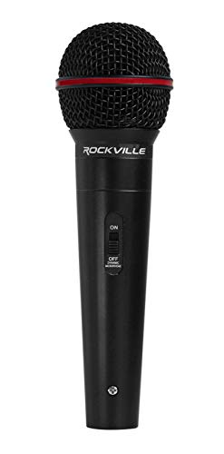 Rockville RMIC-SR Handheld Wired Dynamic Microphone for DJ/Vocal/Recording | Includes 2 OFC Cables (XLR-XLR/XLR-1/4"), Carry Case, Mic Clip, Neodymium, Uni-Directional, Metal Body, M-56