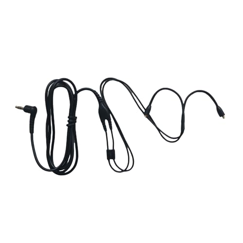 Replacement EAC64BK 64 -Inch Detachable Earphone Cable for Shure SE215, SE315, SE425 SE535 and SE846 Earphones (Black) - color: Black