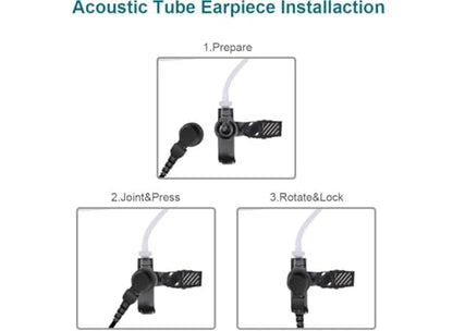 3'2 Wire Earpiece Mic Headset Mic Acoustic Tube Noise Reduction Reinforced Compatible with Motorola XPR 3000 XPR 3000e XPR 3300 XPR 3300e XPR 3500 XPR3500e XIR P6600 Noise Reduction Two Way Radio | Compatible for XPR 3000 XPR 3000e XPR 3300 XPR 3300e XPR
