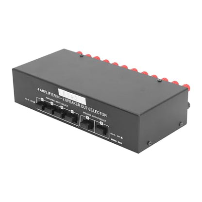 Audio Selector Box, 2 Speaker Out Passive Selector Switch Manual Switching Wide Compatibility for Music