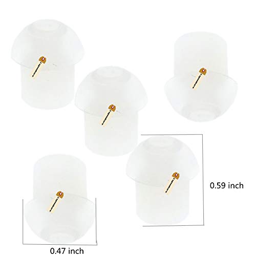 Lsgoodcare 20Pcs Soft White Silicone Mushroom Ear Tips Comfort Replacement Earbuds, Acoustic Tube Ear Piece Covers Compatible with Motorola Kenwood Baofeng HYT Walkie Talkie Surveillance Radio Headset