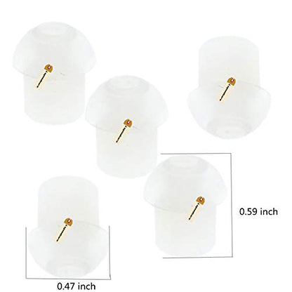 Lsgoodcare 20Pcs Soft White Silicone Mushroom Ear Tips Comfort Replacement Earbuds, Acoustic Tube Ear Piece Covers Compatible with Motorola Kenwood Baofeng HYT Walkie Talkie Surveillance Radio Headset