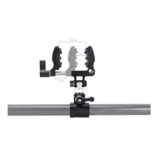 NICEYRIG Shotgun Microphone Holder Universal for Microphone/LED Torch - 628 | 18.5mm - 35mm Adjustable Aluminum Clamp for 15mm Rod Mount Shocks and Noises Absorption