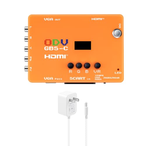 Mcbazel ODV-GBS-C RGBS/SCART/YPbPr/VGA to HDMI/VGA Scan Converter for Retro Gaming Console with US Plug - NO AV/Composite/RCA | VGA Max 60Hz