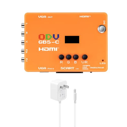 Mcbazel ODV-GBS-C RGBS/SCART/YPbPr/VGA to HDMI/VGA Scan Converter for Retro Gaming Console with US Plug - NO AV/Composite/RCA | VGA Max 60Hz