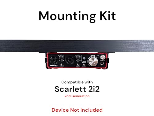 Desk Mount Kit for Focusrite Scarlett 2i2 (2nd Gen) - Under Desk Mount Brackets with Reversible Clips - Secure Mounting Accessories