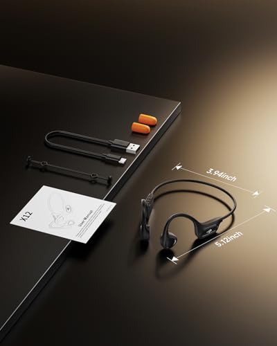 PSIER Bone Conduction Headphones, 2026 Upgrade Open Ear Running Headphones | Bluetooth 6.0, 10Hrs Playtime, 23g Lightweight Comfort, IPX5 Waterproof, Bone Conduction Earbuds with Mic for Gym, Workouts - color: Matte Black