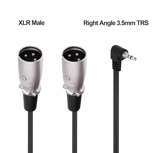 3.5mm TRS to XLR Male Microphone Y Splitter Cable 1.8M | 90 Degree 1/8 inch to Dual XLR Audio StereoPatch Cord,for Microphone Mixer Speaker Amplifer - style: male