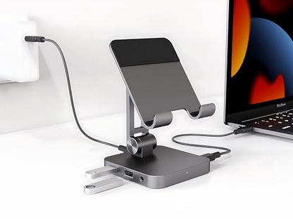 7-in-1 USB C Hub Stand for MacBook, 100W PD, 4K HDMI, USB 3.0, SD TF, Audio