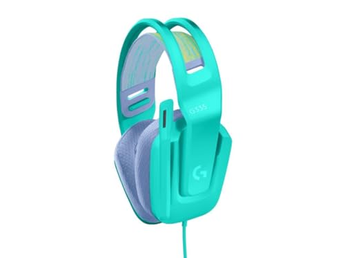 Logitech G335 Wired Gaming Headset, with Flip to Mute Microphone, 3.5mm Audio Jack, Memory Foam Earpads, Lightweight - Mint