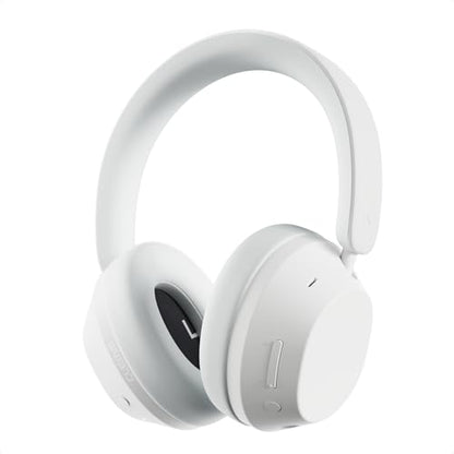 Clemm Preset Wireless Over-Ear Headphones, 95H Playtime, Bluetooth, 40mm Drivers, Built-in Mic, Memory Foam Earcups, Aux Cable Included, Foldable Design, Ivory - color: Ivory