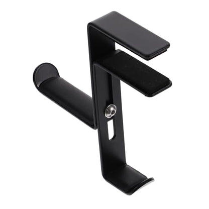 POPETPOP Metal Headphone Stand Hanger Desk Clamp Holder for Headset Anti-Scratch Mat - color: Black