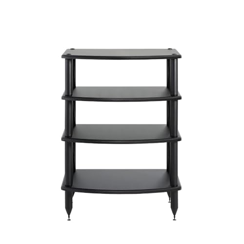 Pangea Audio Vulcan Four Shelf Audio Rack, Media Stand, and Components Cabinet 4 Shelf Carbon - color: 4 Shelf Carbon Fiber Vinyl