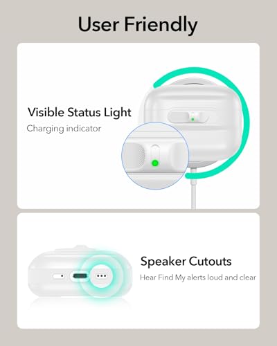 ESR for AirPods Pro 3 Case (2025), Compatible with MagSafe, White | Compatible with AirPods Pro 3 (USB-C Cable), Magnetic Lid, Full Drop Protection Cover with Lanyard - color: White, size: AirPods Pro 3 Case