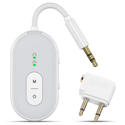 Bluetooth 5.3 Transmitter Receiver for Car, 2-in-1 Wireless Audio Adapter with 3.5mm AUX, Low Latency, Supports Dual Pairing for AirPods/Headphones, 18+ Hours Battery for Home Stereo, TV, Airplane