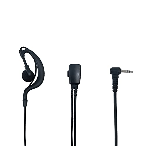 G-Shape Earpiece 2-Pack Compatible with MH230R MR350R T200 | Surveillance Headset, PTT Mic, Comfort, Hands-Free, Lightweight, 2.5mm, Metal Clip, Walkie Talkie, T460 T800 MT350R