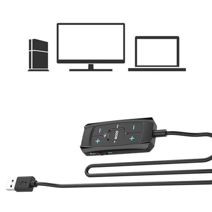 USB External Sound Card 7.1 Surround Auditory Adapter with Sound Control for PC Gaming Headsets Long Cable No Driver Required