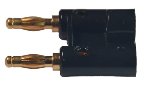 CESS Dual 4mm Banana Male Speaker Plug, Two Way Banana Plug, 10 Pack | Distinct black and red colors make connections easy to identify.