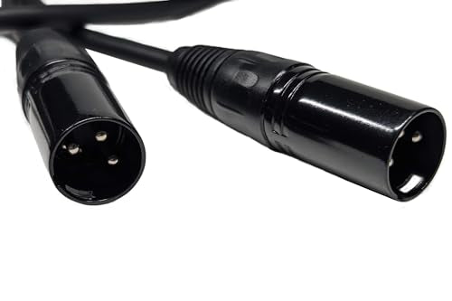 Right Angle Female XLR to Straight Male XLR Plug Cable, 3-Pin to 3-Pin, 2 Pack, 1Ft - size: Right Angle Female 1-Feet
