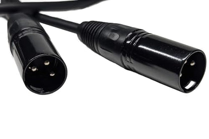 Right Angle Female XLR to Straight Male XLR Plug Cable, 3-Pin to 3-Pin, 2 Pack, 1Ft - size: Right Angle Female 1-Feet