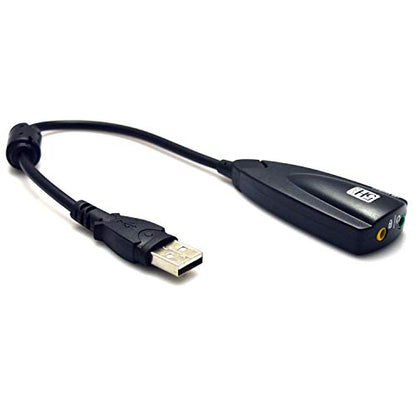Black Steel Series USB 2.0 5H CH V2 Virtual 7.1 Sound Card for Desktop Notebook