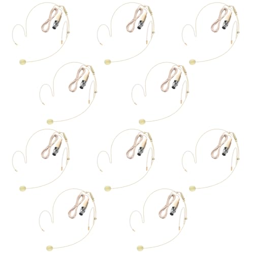 10 Pack Headset Microphone Dual Earset Headworn Over-Ear Mic for AKG Samson