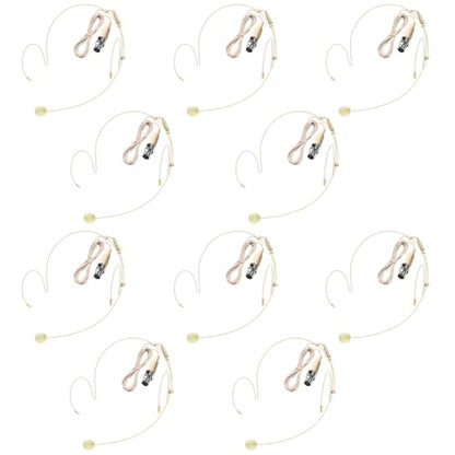 10 Pack Headset Microphone Dual Earset Headworn Over-Ear Mic for AKG Samson
