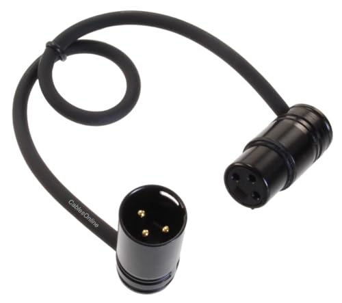 CablesOnline, 1ft. Low-Profile Slim Right-Angle 3-Pin XLR Male to Female Adjustable-Angle Microphone Cable, X3-0001