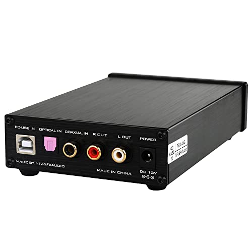 FX-Audio DAC-X6 Headphone amp Mini HiFi 2.0 Digital Audio Decoder DAC Input USB/Coaxial/Optical Output RCA/Headphone Amplifier 24Bit/96KHz DC12V (Black) - color: Black
