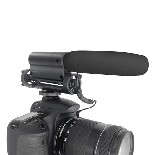 SGC-598 Condenser Shotgun Microphone with 1 Windscreen Muff for DSLR Camera Canon EOS Nikon, for Sony Mirrorless Camera DV Camcorder (NOT for Canon T5, T6 and T7)