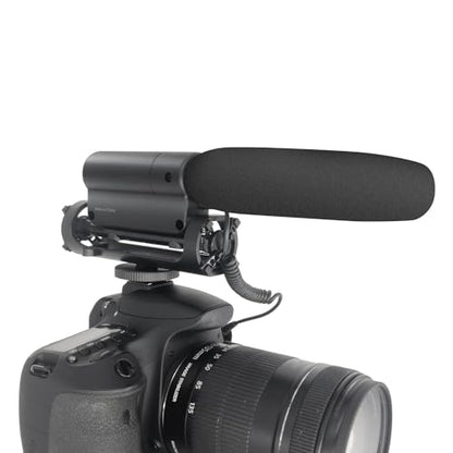 SGC-598 Condenser Shotgun Microphone with 1 Windscreen Muff for DSLR Camera Canon EOS Nikon, for Sony Mirrorless Camera DV Camcorder (NOT for Canon T5, T6 and T7)