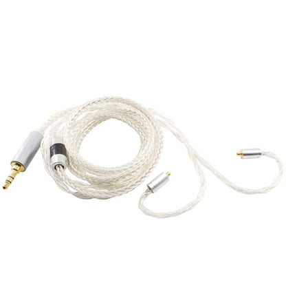 Youkamoo MMCX IEM Cable 3.5mm Silver Plated Copper Earphone Upgrade Cord Compatible with Shure SE215 SE425 UE900 Moondrop Aria Tin T2 T3 BGVP 1.2m 4ft - color: Silver