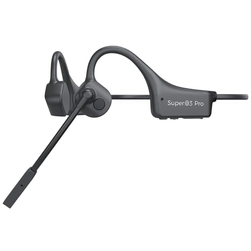 Bluetooth Headphones with Mic Open Ear Headphones Bluetooth 5.2 Headset with Dual CVC8.0 and ENC Noise-canceling Microphones Bone Conduction Headphones Computer Earphones, 8Hrs Battery - color: Black Q3pro