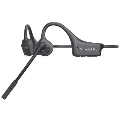Bluetooth Headphones with Mic Open Ear Headphones Bluetooth 5.2 Headset with Dual CVC8.0 and ENC Noise-canceling Microphones Bone Conduction Headphones Computer Earphones, 8Hrs Battery - color: Black Q3pro
