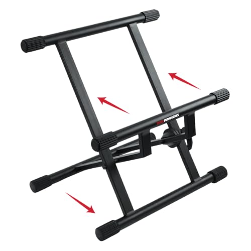 Gator Frameworks Adjustable Guitar Amp Stand, Fits Most Combo Amplifiers | Lift and angle your combo amp for better projection with adjustable height & support for loads up to 176 lb. (GFW-GTR-AMP) - style: Mid Profile Stand
