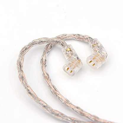 Linsoul Tripowin Jelly 16-Core Hybrid Mixed Conductor IEM Upgrade Cable | 21 Wires Per Core, OCC+Alloy Copper Graphene+OCC Mixed, Braided Wire for Audiophile Musician, 3.5mm, Recessed 2pin - size: Recessed 2-Pin, style: 3.5mm