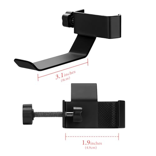GEEKRIA for Creators Headphone Headset Holder Hanger Clip for Microphone Musical Stand, Universal Accessory, Can Hold Headphone, Tambourines, Cords (Black)