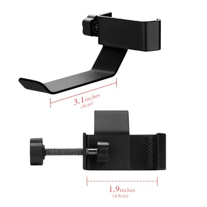 GEEKRIA for Creators Headphone Headset Holder Hanger Clip for Microphone Musical Stand, Universal Accessory, Can Hold Headphone, Tambourines, Cords (Black)