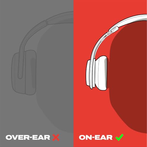 Skullcandy Icon 180 Wired On-Ear Headphones - Black | Built-In 85dB Volume Limiter, Comfortable, Adjustable Headband, Convenient for Travel with 3.5mm AUX Plug, In-Line Microphone