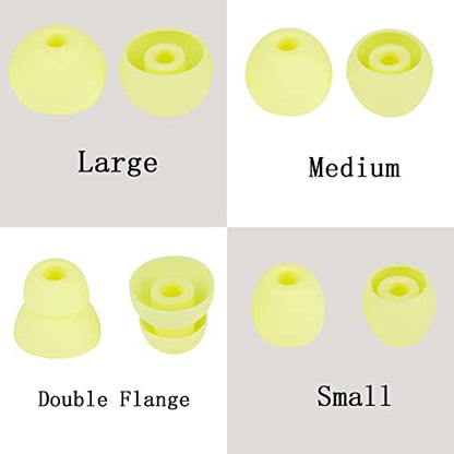 Replacement Eartips Earbud Rubber Tips Compatible with Powerbeats Pro Beats Wireless Earphone Headphones,4 Pairs(Yellow) - color: yellow