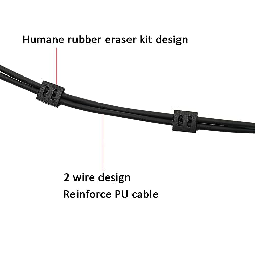 2-Wire Earpiece Compatible with Tait TP9400 TP8100 | 2-Wire Covert Tube, Quick-Disconnect, Kevlar PU; Compatible with Tait TP9500 TP3300