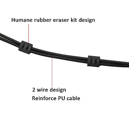 2-Wire Earpiece Compatible with Tait TP9400 TP8100 | 2-Wire Covert Tube, Quick-Disconnect, Kevlar PU; Compatible with Tait TP9500 TP3300