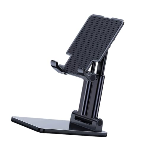GOTOTOP Desktop Tablet Mobile Phone Holder, PC ABS Silicone Foldable Cell Phone Stand, Angle Height Adjustable, Stable Base, Charging Port Design for Desk Travel Office
